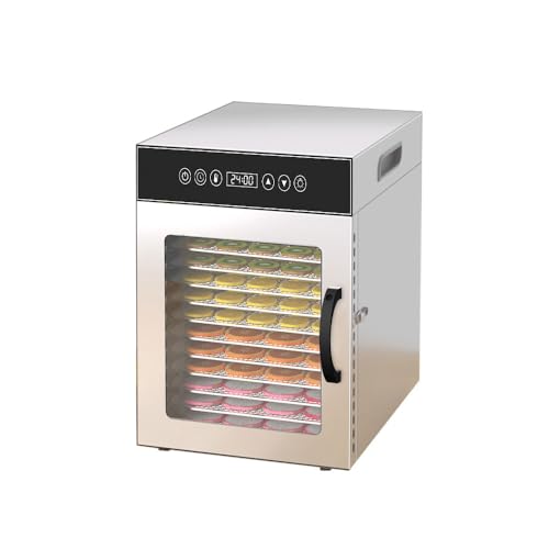 Food Dehydrator Machine 12 Stainless Steel Trays Dehydrators for Food and Jerky, Herbs, Fruit, Dehydrator Machine with Digital Timer and Temperature Control, Overheat Protection (12 trays)