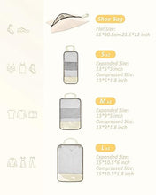 Compression Packing Cubes for Suitcase (beige brown 8pcs)