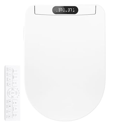 Electronic Bidet Toilet Seat, Heated Smart Toilet Seat with Wireless Remote Control (White U Style)
