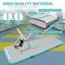 Inflatable Air Gymnastics Mat Training Mats with Pump - 4 inches Thickness Inflatable Tumble Gymnastics Tracks for Home & Gym Use Training Cheerleading Yoga Water