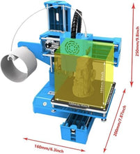 Mini 3D Printer Desktop Printing Machine - DIY 3D Printers - 100x100x100mm Print Size Removable Platform One-Key Printing with TF Card PLA Sample Filament for Beginners Household Education (Blue)