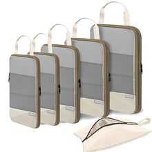 Compression Packing Cubes for Suitcase (beige brown 8pcs)