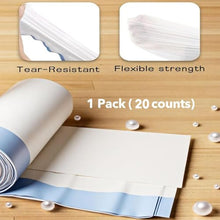 Cat Litter Bags Compatible with Automatic Cat Litter Boxes, Self-Cleaning Cat Litter Box Liner Replacement Bags 20 Pieces Total -1 Roll of Drawstring Trash Bags, Heavy-Duty (cream white)