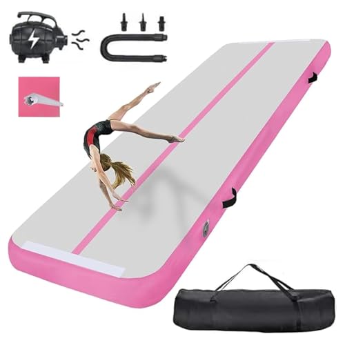 Inflatable Air Gymnastics Mat Training Mats with Pump - 4 inches Thickness Inflatable Tumble Gymnastics Tracks for Home & Gym Use Training Cheerleading Yoga Water