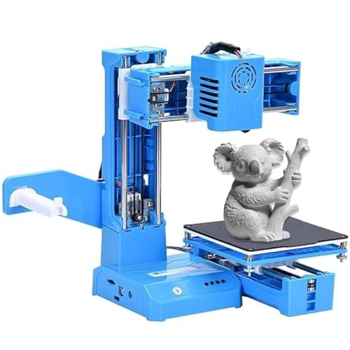 Mini 3D Printer Desktop Printing Machine - DIY 3D Printers - 100x100x100mm Print Size Removable Platform One-Key Printing with TF Card PLA Sample Filament for Beginners Household Education (Blue)