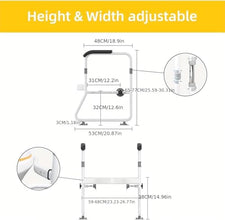 Toilet Safety Rail - Adjustable Detachable Toilet Safety Frame with Handles Heavy-Duty Toilet Safety Rails Stand Alone - Toilet Safety Rails for Elderly, Handicapped - Fits Most Toilets (White 01)