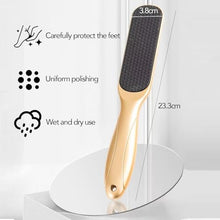 Foot File Foot Callus Remover, Double Sided Pedicure Tools for Feet Dead Skin, Dual Use of Dry and Wet, Professional Hygienic Foot Scrubber to Achieve Smooth, Silky Feet - Accessories suitable for foot soaking massager buckets (golden)