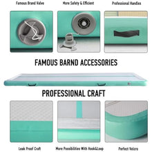 Inflatable Air Gymnastics Mat Training Mats with Pump - 4 inches Thickness Inflatable Tumble Gymnastics Tracks for Home & Gym Use Training Cheerleading Yoga Water