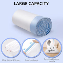 Cat Litter Bags Compatible with Automatic Cat Litter Boxes, Self-Cleaning Cat Litter Box Liner Replacement Bags 20 Pieces Total -1 Roll of Drawstring Trash Bags, Heavy-Duty (cream white)