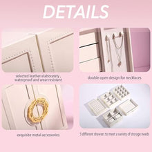 Jewelry Box for Women Girls Wife Ideal Gift, 2-5 Layer Jewelry Organizer Display Earrings Bracelets Rings Necklaces, PU Leather & Soft Velvet Lined (5-LAYER White01)