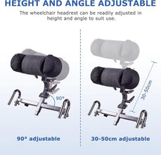 Wheelchair Headrest Adjustable Breathable Wheelchairs Neck Support Head Pillow Portable Seat Back Cushion Pillow Head Padding Wheelchair Headrest Backrest for Universal Lightweight Wheelchairs (black)