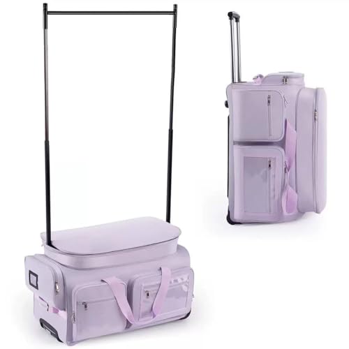 Dance Bag with Garment Rack Dance Competition Travel Duffle Bag - Quick Privacy Changing Station, Easy Assembly, Ultra-Light Collection, Wear-Resistant for Dancers Livestreamer Athletes ﻿ (Purple)