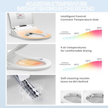 Electronic Bidet Toilet Seat, Heated Smart Toilet Seat with Wireless Remote Control (White U Style)