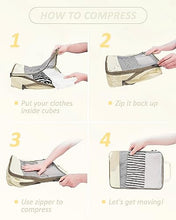 Compression Packing Cubes for Suitcase (beige brown 8pcs)