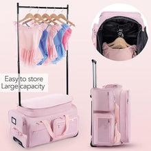 Dance Bag with Garment Rack Dance Competition Bag Rolling Dance Bag- Quick Privacy Changing Station, Easy Assembly, Ultra-Light Collection, Wear-Resistant for Dancers Livestreamer Athletes ﻿ (Pink)