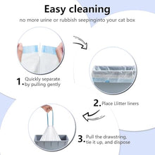 Cat Litter Bags Compatible with Automatic Cat Litter Boxes, Self-Cleaning Cat Litter Box Liner Replacement Bags 20 Pieces Total -1 Roll of Drawstring Trash Bags, Heavy-Duty (cream white)