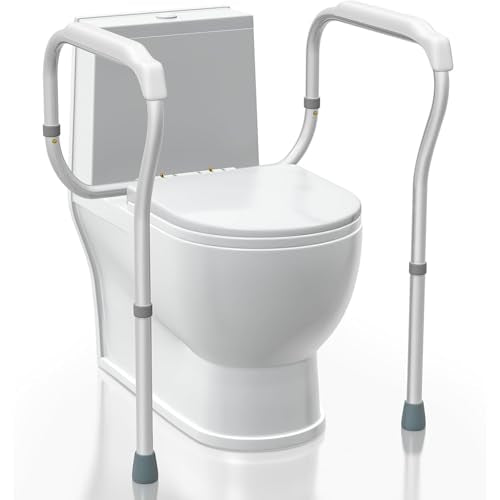 Toilet Safety Rail Toilet Safety Frame with Handles (Cream White)