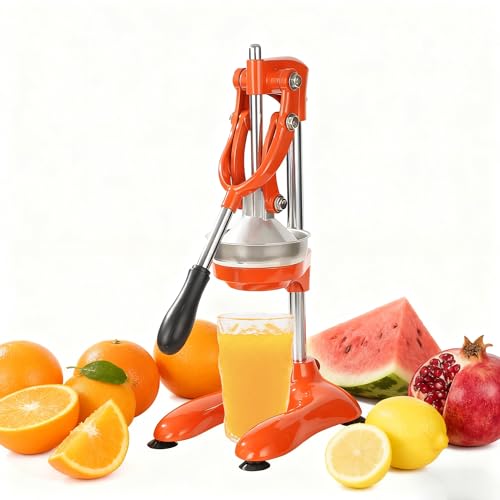 Manual Citrus Juicer - Handheld Orange Juice Squeezer, Durable Cast-Iron Lemon Squeezer - Heavy-Duty, Easy-to-Clean - Sturdy Manual Citrus Press & Orange Squeezer (orange02)