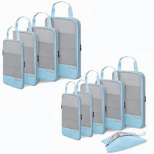 Compression Packing Cubes for Suitcase (blue grid 10 pcs)