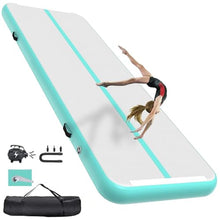 Inflatable Air Gymnastics Mat Training Mats with Pump - 4 inches Thickness Inflatable Tumble Gymnastics Tracks for Home & Gym Use Training Cheerleading Yoga Water