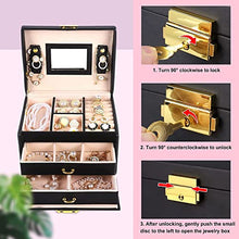 Jewelry Box for Women Girls Wife Ideal Gift, 2-5 Layer Jewelry Organizer Display Earrings Bracelets Rings Necklaces, PU Leather & Soft Velvet Lined (3-LAYER Black02)
