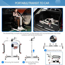 Patient Lift Transfer Chair, Patient Lift for Home Portable car Lift Transfer Lift Wheelchair, Transfer Lift Aid for Elderly/Disabled, Bedside Commode Transport Chair (white)