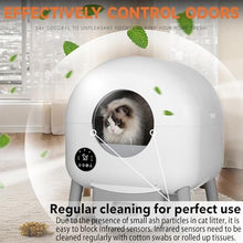 Self Cleaning Cat Litter Box-100L Automatic Cat Litter Box for Multiple Cats,Cat Litter Genie with APP Control Extra Large Smart Cat Litter Box (White)