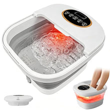 Collapsible Foot Spa Machine with Heat Foot Spa Bath Touch Screen, Heat-Maintaining, Massage Rollers, Bubble Massage, Foot Pedicure Kit, Pedicure Foot Spa Bath Massager (pearl white)