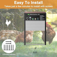 Automatic Chicken Coop Door Solar Powered, App Control Automatic Chicken Door with Timer & Light Sensor Mix 4-Modes, Solar Chicken Coop Door with Anti-Pinch Design