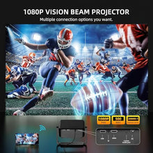 Mini Projector with WiFi and Bluetooth【Electric Focus/Auto Keystone】 Portable Bluetooth Projector, 1080P Support Movie - Auto Focus Rotatable Movie Phone Projector with 360° Adjustable Stand (Black)