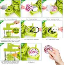 Button Maker Machine 58mm -Installation-Free DIY Photos Pin Badge Button Maker Press Machine Badge Punch Press with Free Badge Parts&Pictures&Circle Cutter (green-58mm)