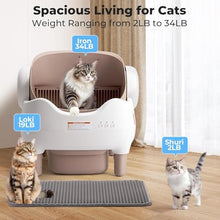 Open Top Automatic Cat Litter Box Self Cleaning Cat Litter Box for Multiple Cats-Large Smart Litter Boxes Electric Litter Box with APP Control, Safety Sensor (Champagne)