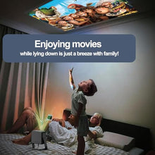 Mini Projector with WiFi and Bluetooth【Electric Focus/Auto Keystone】 Portable Bluetooth Projector, 1080P Support Movie - Auto Focus Rotatable Movie Phone Projector with 360° Adjustable Stand (Black)