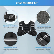 Weighted Vest for Men and Woman 3KG/5KG/8KG/10KG Weight Vest with Reflective Stripe for Workout, Strength Training, Running, Fitness, Muscle Building, Weight Loss, Weightlifting