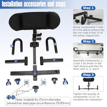 Wheelchair Headrest Adjustable Breathable Wheelchairs Neck Support Head Pillow Portable Seat Back Cushion Pillow Head Padding Wheelchair Headrest Backrest for Universal Lightweight Wheelchairs (black)