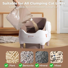 Open Top Automatic Cat Litter Box Self Cleaning Cat Litter Box for Multiple Cats-Large Smart Litter Boxes Electric Litter Box with APP Control, Safety Sensor (Champagne)