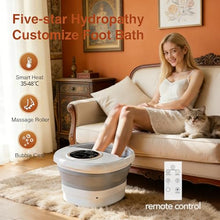 Collapsible Foot Spa Machine with Heat Foot Spa Bath Touch Screen, Heat-Maintaining, Massage Rollers, Bubble Massage, Foot Pedicure Kit, Pedicure Foot Spa Bath Massager (pearl white)