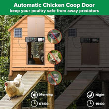 Automatic Chicken Coop Door Solar Powered with Timer Anti-Pinch Design Light Sensor Setting Remote Control Electric Duck Coop Door Solar Panel USB to DC Cable Various (brown01)