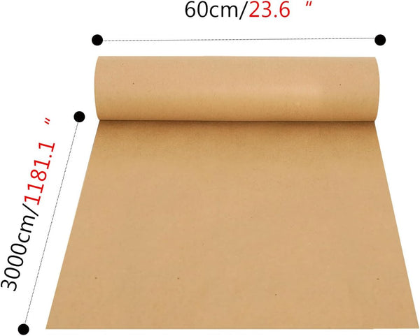 Brown Kraft Paper Roll - Ideal for Packing Moving Gift Wrapping Postal Shipping Crafts Bulletin Boards Floor Covering Table Runner Easel Paper roll of Paper for Kids Art 23.6" x 1181.1"/60cm x 30m