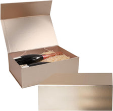 Gift Box with Lid, Collapsible Bridesmaid Proposal Box with Magnetic, Sturdy Storage Box for Birthdays, Weddings, Father's Day, Christmas (Rose Gold, 28 x 20 x 9cm, 11 x 8 x 3.5 inchs)