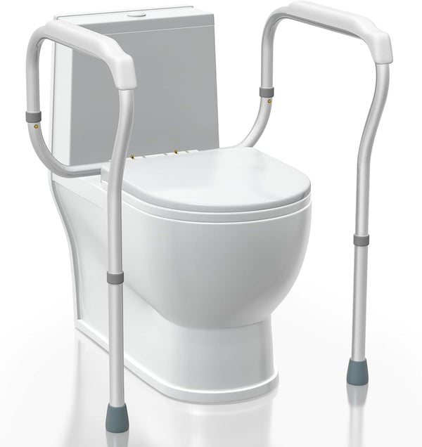 Toilet Safety Rail Toilet Safety Frame with Handles (Cream White)