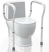 Toilet Safety Rail Toilet Safety Frame with Handles (Cream White)