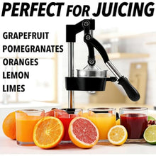 Manual Citrus Juicer - Handheld Orange Juice Squeezer, Durable Cast-Iron Lemon Squeezer - Heavy-Duty, Easy-to-Clean - Sturdy Manual Citrus Press & Orange Squeezer (black)