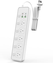Furniture Recessed Power Strip with 2 USB Ports, 240V 10A, 2400W Max, Flush Mount Power Hub with 1.5m Power Cord, Recessed Outlet for RV Furniture Outlet, Desk, or Kitchen Countertop, AU/NZ Sockets