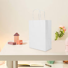 50 Pack Small White Paper Gift Bags with Handles for Parties, Gifts, Crafts, Bulk White Gift Bags, Small White Paper Bags, White Kraft Bags, White Paper Gift Bags, 15x8x21cm, 5.9