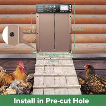 Automatic Chicken Coop Door Solar Powered with Timer Anti-Pinch Design Light Sensor Setting Remote Control Electric Duck Coop Door Solar Panel USB to DC Cable Various (brown01)