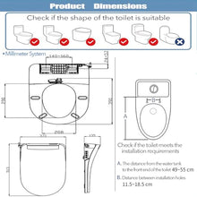 Electronic Bidet Toilet Seat, Heated Smart Toilet Seat with Wireless Remote Control (White U Style)