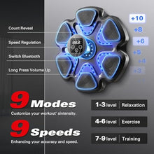 Music Boxing Machine Interactive Punching Trainer with Boxing Gloves Large Size Wall Mounted Electronic Boxing Target for Adults, 9 Modes & 9 Speeds