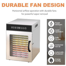 Food Dehydrator Machine 12 Stainless Steel Trays Dehydrators for Food and Jerky, Herbs, Fruit, Dehydrator Machine with Digital Timer and Temperature Control, Overheat Protection (12 trays)