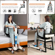 Patient Lift Transfer Chair, Patient Lift for Home Portable car Lift Transfer Lift Wheelchair, Transfer Lift Aid for Elderly/Disabled, Bedside Commode Transport Chair (white)